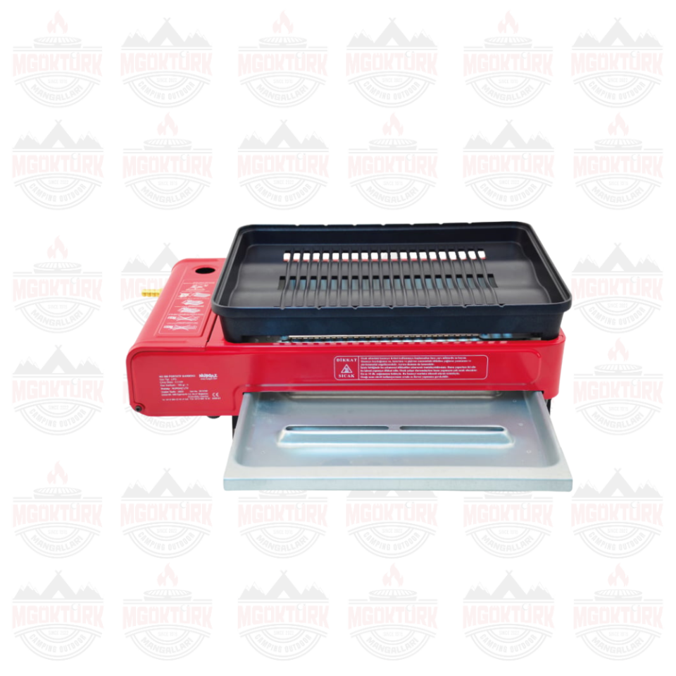 PORTATİF GAZLI BARBEKÜ VE PİŞİRME SETİ KIRMIZI