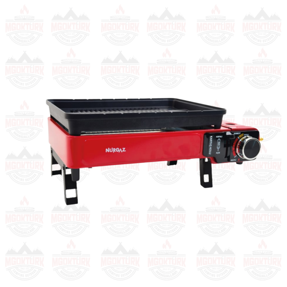 PORTATİF GAZLI BARBEKÜ VE PİŞİRME SETİ KIRMIZI