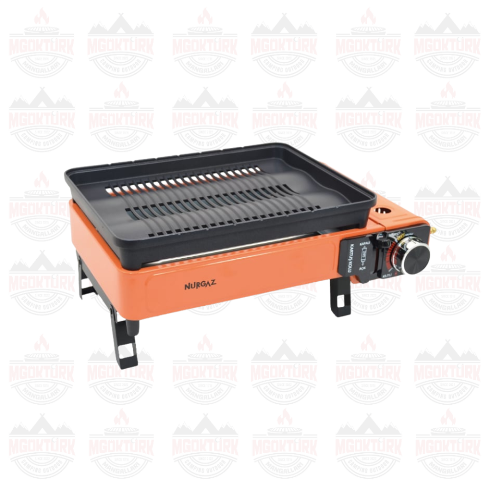 PORTATİF GAZLI BARBEKÜ VE PİŞİRME SETİ TURUNCU
