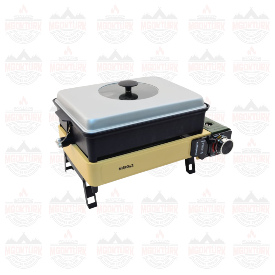 PORTATİF GAZLI BARBEKÜ VE PİŞİRME SETİ HAKİ