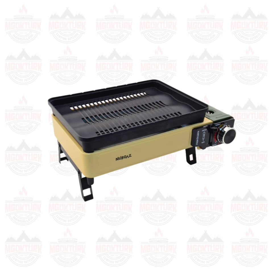 PORTATİF GAZLI BARBEKÜ VE PİŞİRME SETİ HAKİ