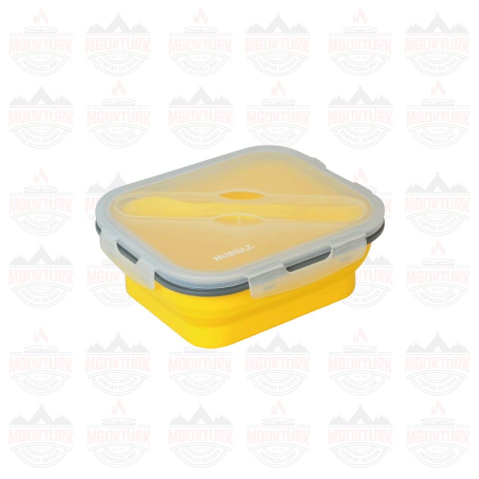 SİLİKON KATLANABİLİR TEK GÖZLÜ YEMEK SETİ SARI