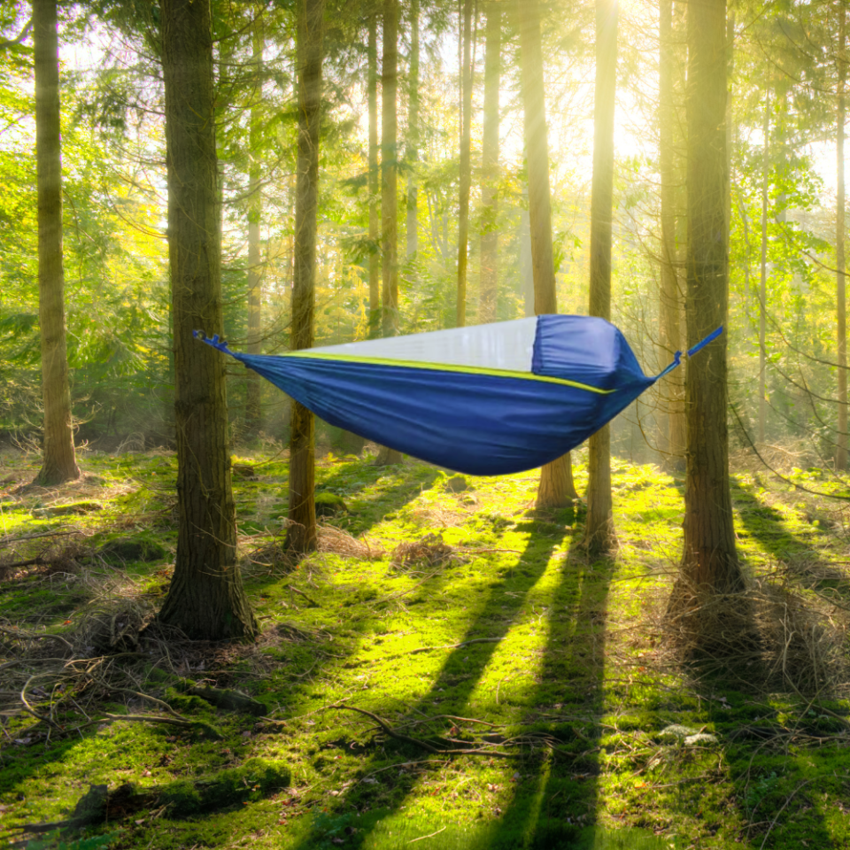 CİBİNLİKLİ MEKANİZMALI HAMAK MAVİ