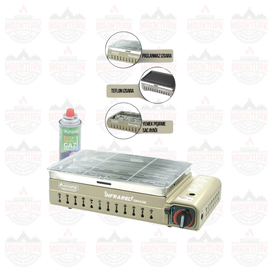 DUMANSIZ İNFRARED IZGARA VE OCAK BEJ