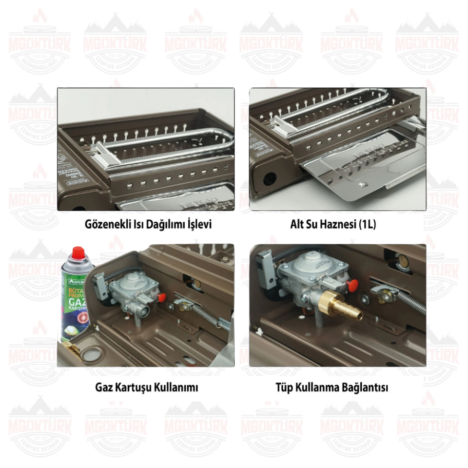 DUMANSIZ İNFRARED IZGARA VE OCAK BEJ