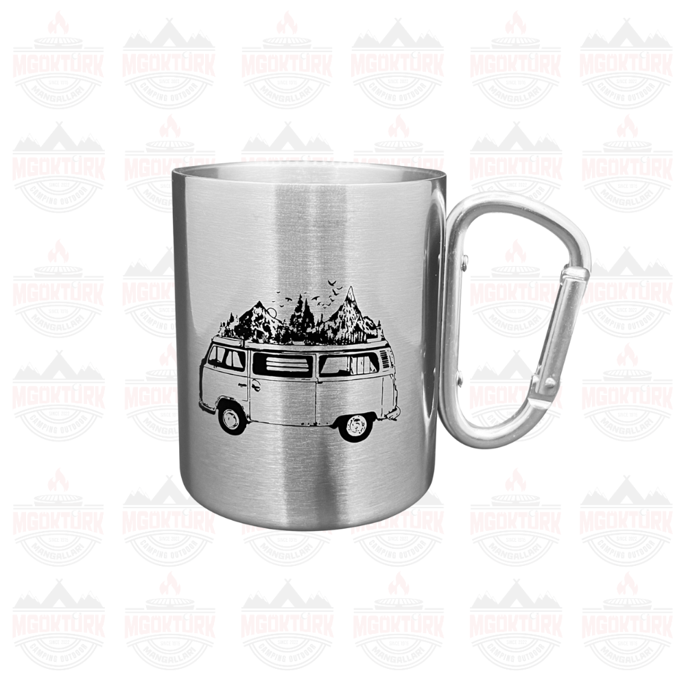 KARABİNALI PASLANMAZ ÇELİK KUPA 180 ML KARAVAN