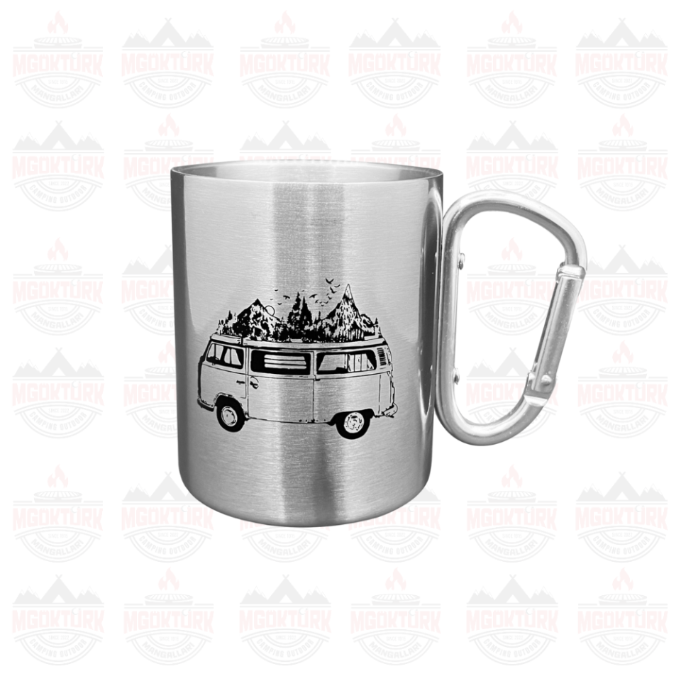 KARABİNALI PASLANMAZ ÇELİK KUPA 180 ML KARAVAN