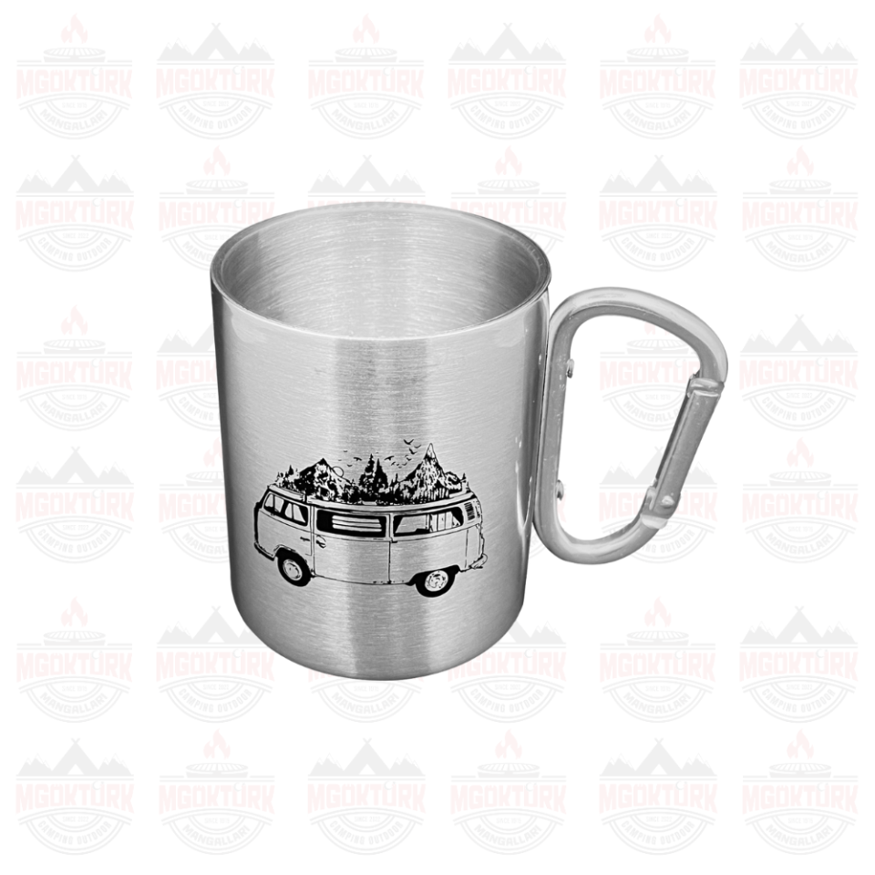 KARABİNALI PASLANMAZ ÇELİK KUPA 180 ML KARAVAN