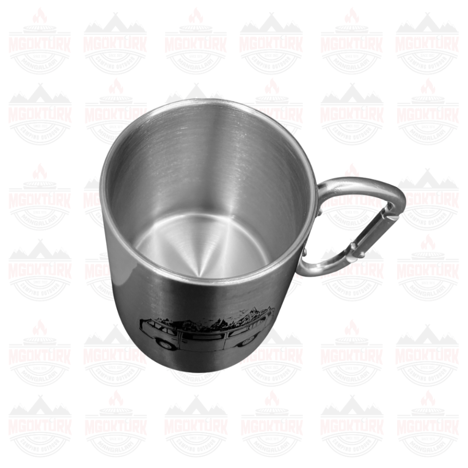 KARABİNALI PASLANMAZ ÇELİK KUPA 180 ML KARAVAN