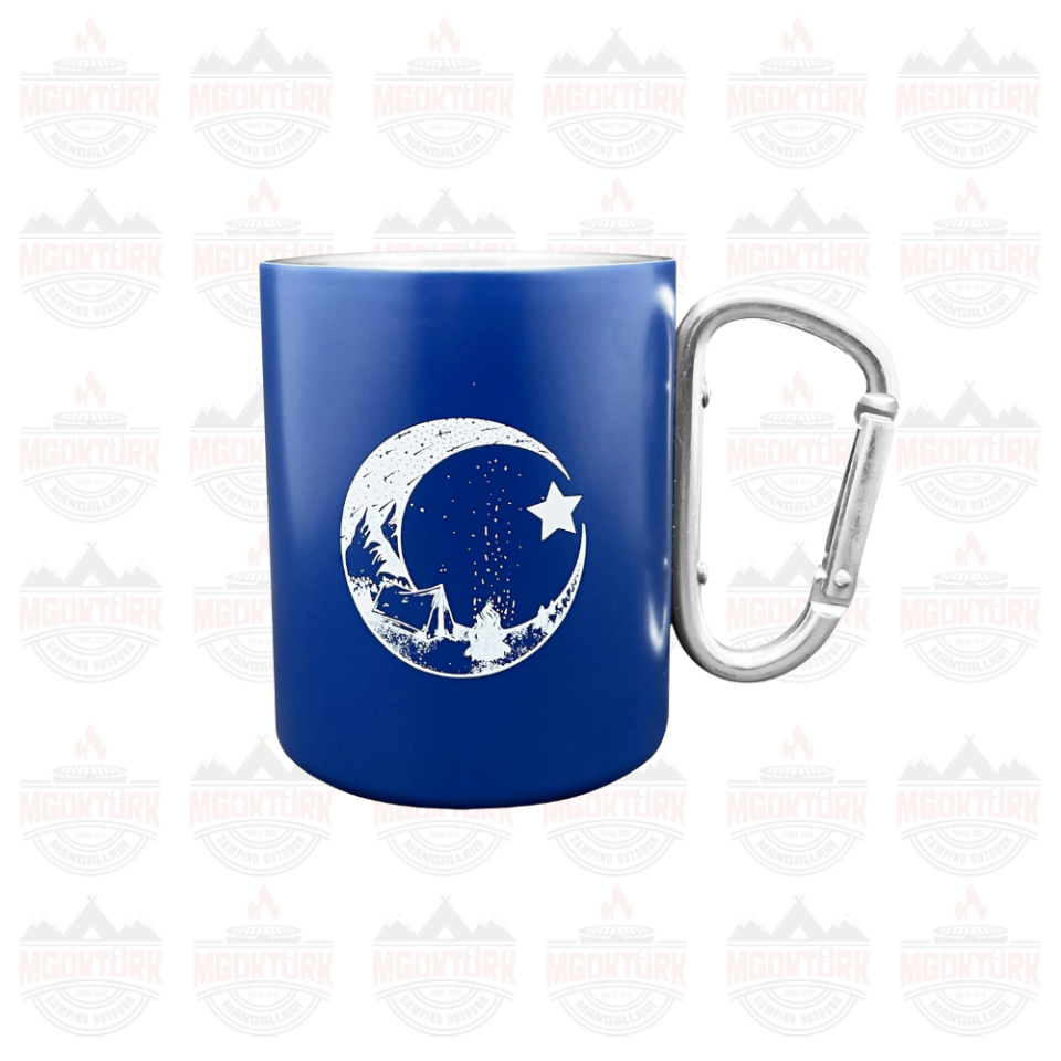 KARABİNALI PASLANMAZ ÇELİK KUPA 180 ML MAVİ