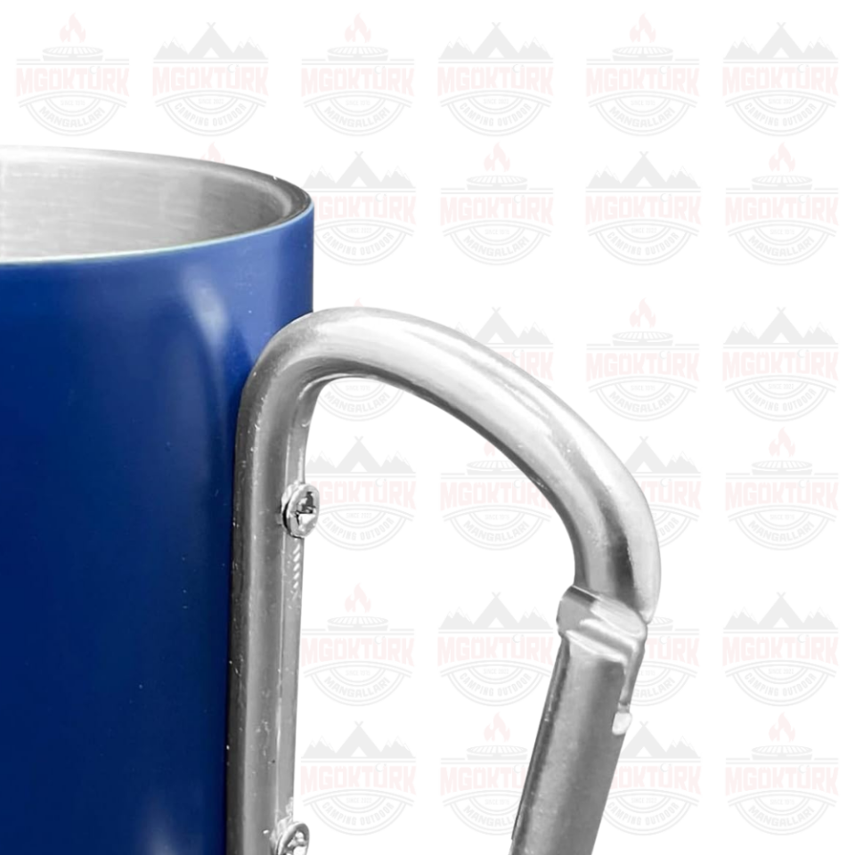 KARABİNALI PASLANMAZ ÇELİK KUPA 180 ML MAVİ