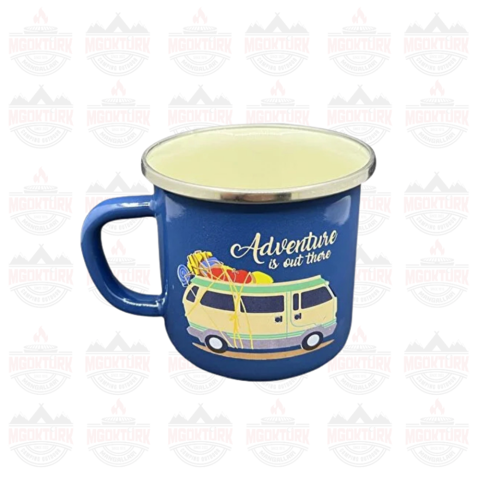 EMAYE KUPA 180 ML KARAVAN MAVİ