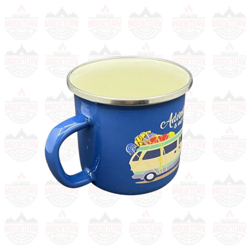 EMAYE KUPA 180 ML KARAVAN MAVİ