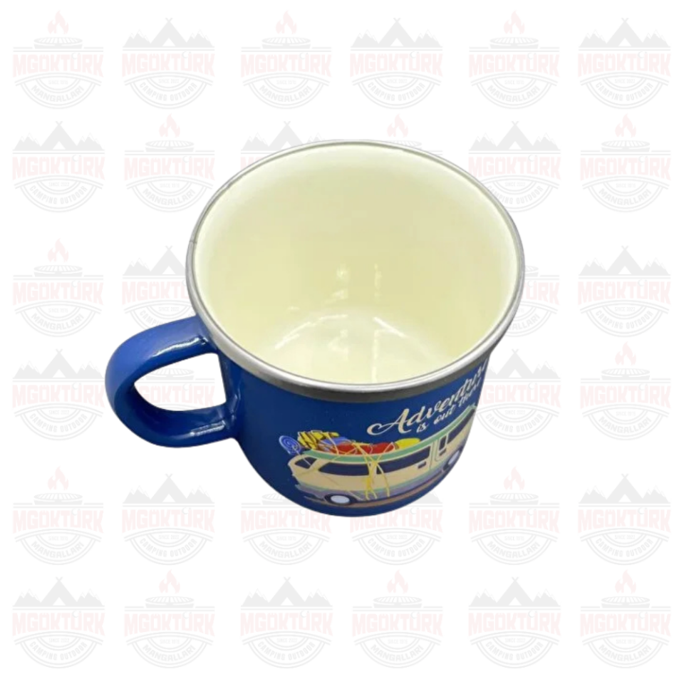 EMAYE KUPA 180 ML KARAVAN MAVİ