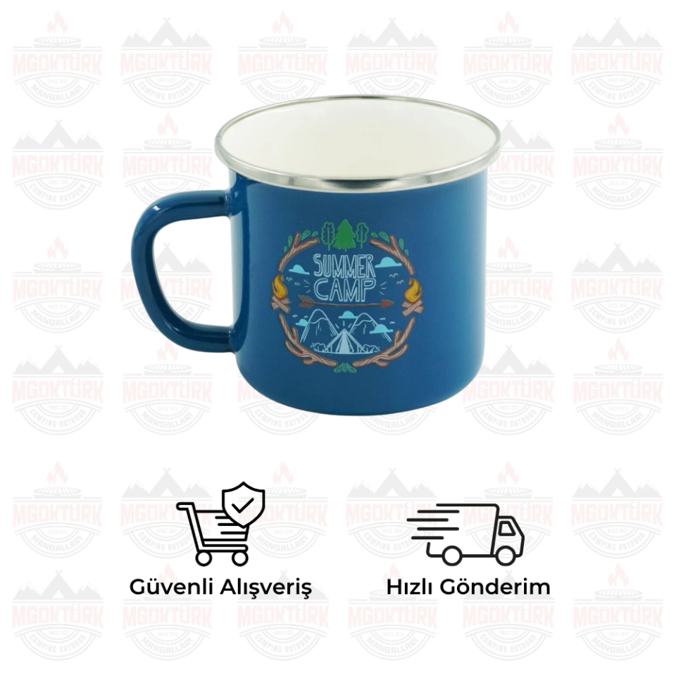 EMAYE KUPA 180 ML SUMMER CAMP MAVİ