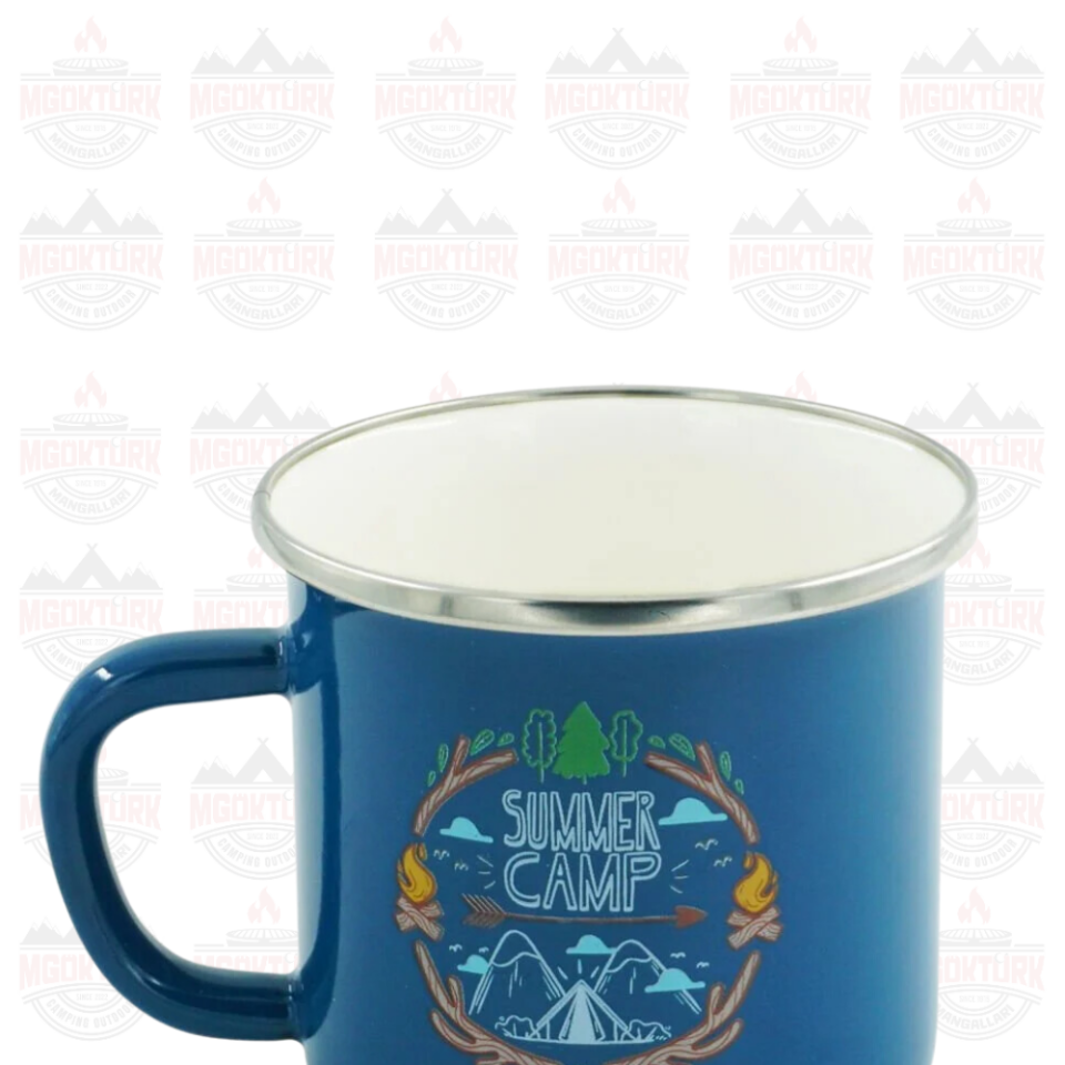 EMAYE KUPA 180 ML SUMMER CAMP MAVİ