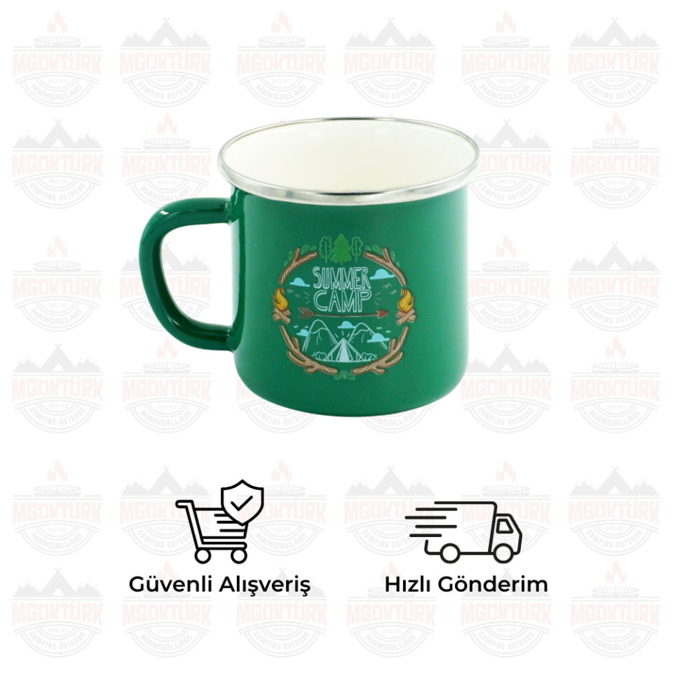 EMAYE KUPA 180 ML SUMMER CAMP YEŞİL
