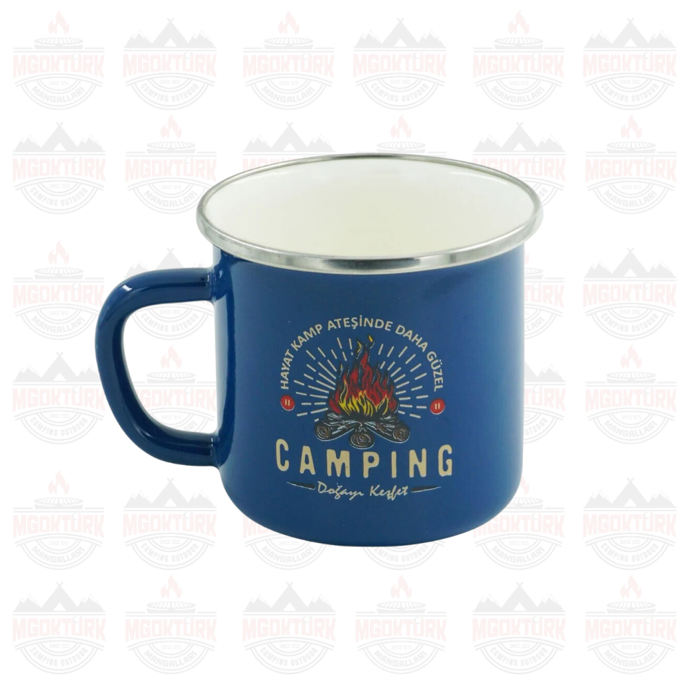 EMAYE KUPA 180 ML CAMPING MAVİ