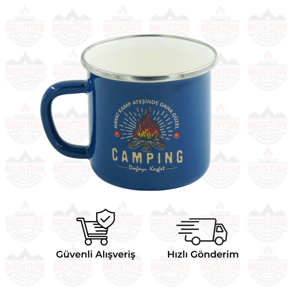 EMAYE KUPA 180 ML CAMPING MAVİ