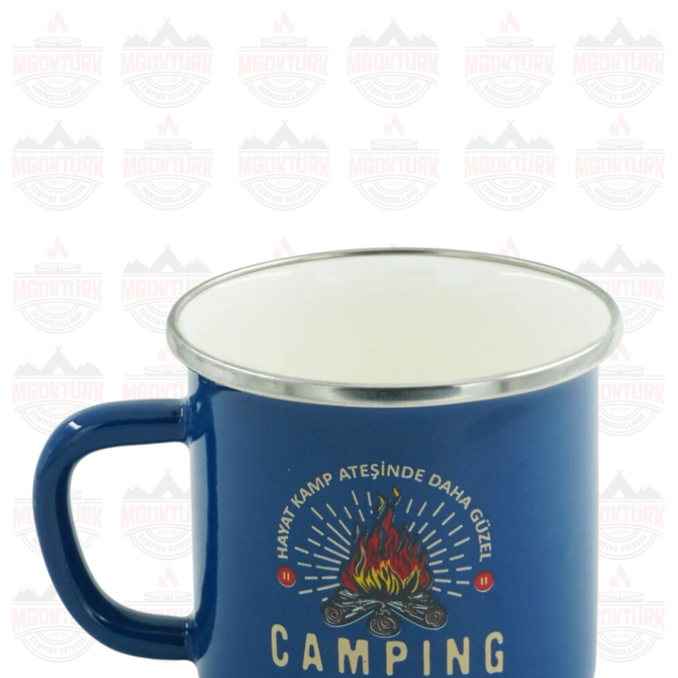 EMAYE KUPA 180 ML CAMPING MAVİ