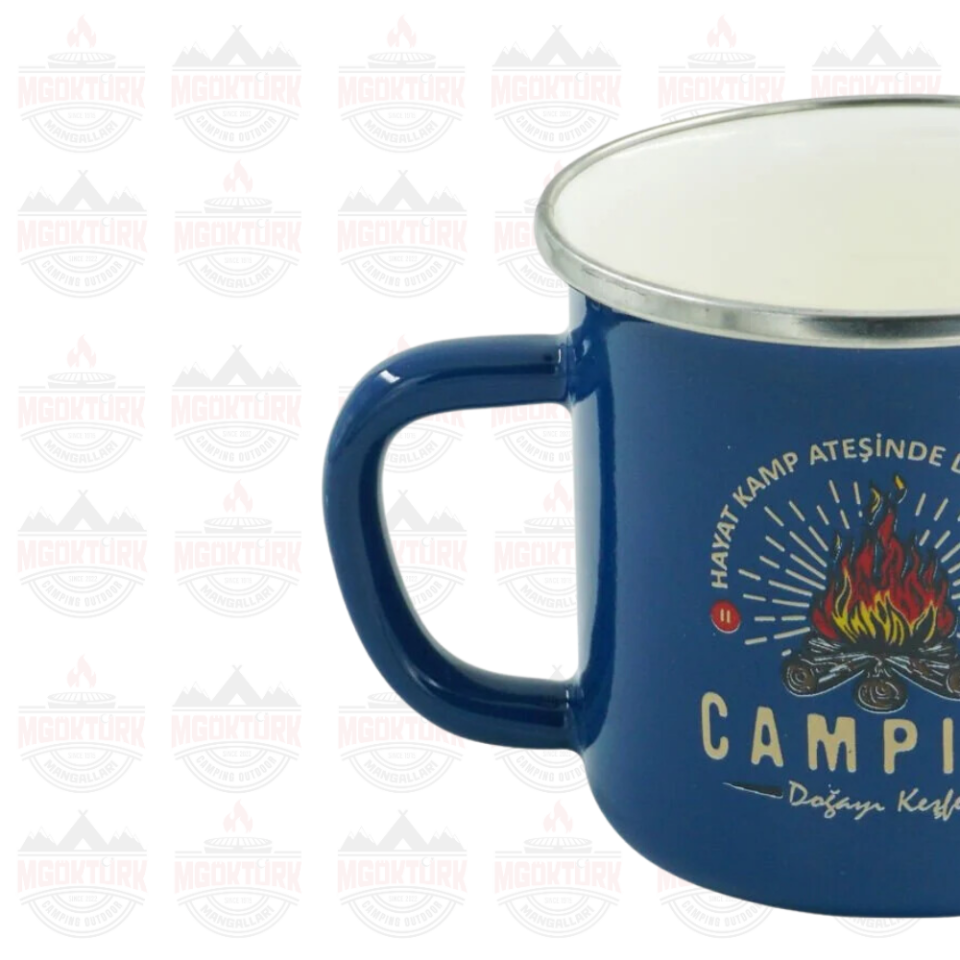 EMAYE KUPA 180 ML CAMPING MAVİ
