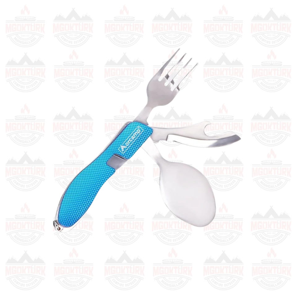 KAMP ÇATAL KAŞIK BIÇAK SETİ MAVİ