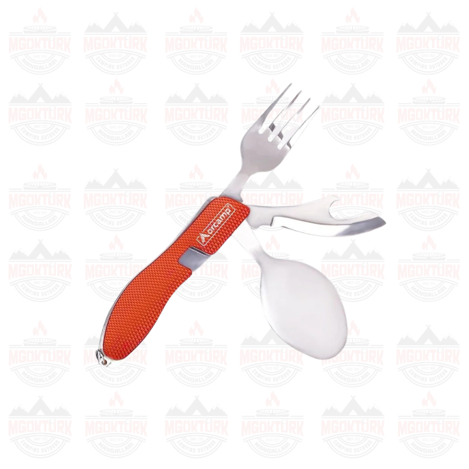 KAMP ÇATAL KAŞIK BIÇAK SETİ KIRMIZI