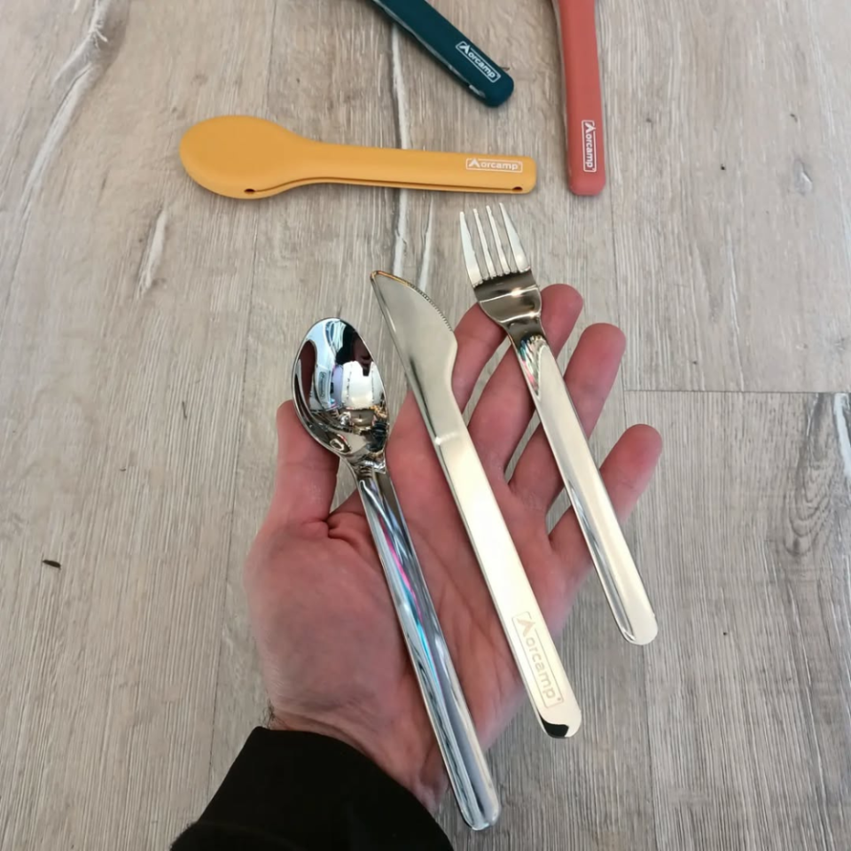 KAMP ÇATAL KAŞIK BIÇAK SETİ SARI