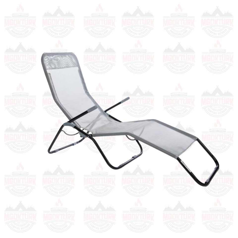 Andoutdoor Tumbona Katlanır Şezlong Açık Gri