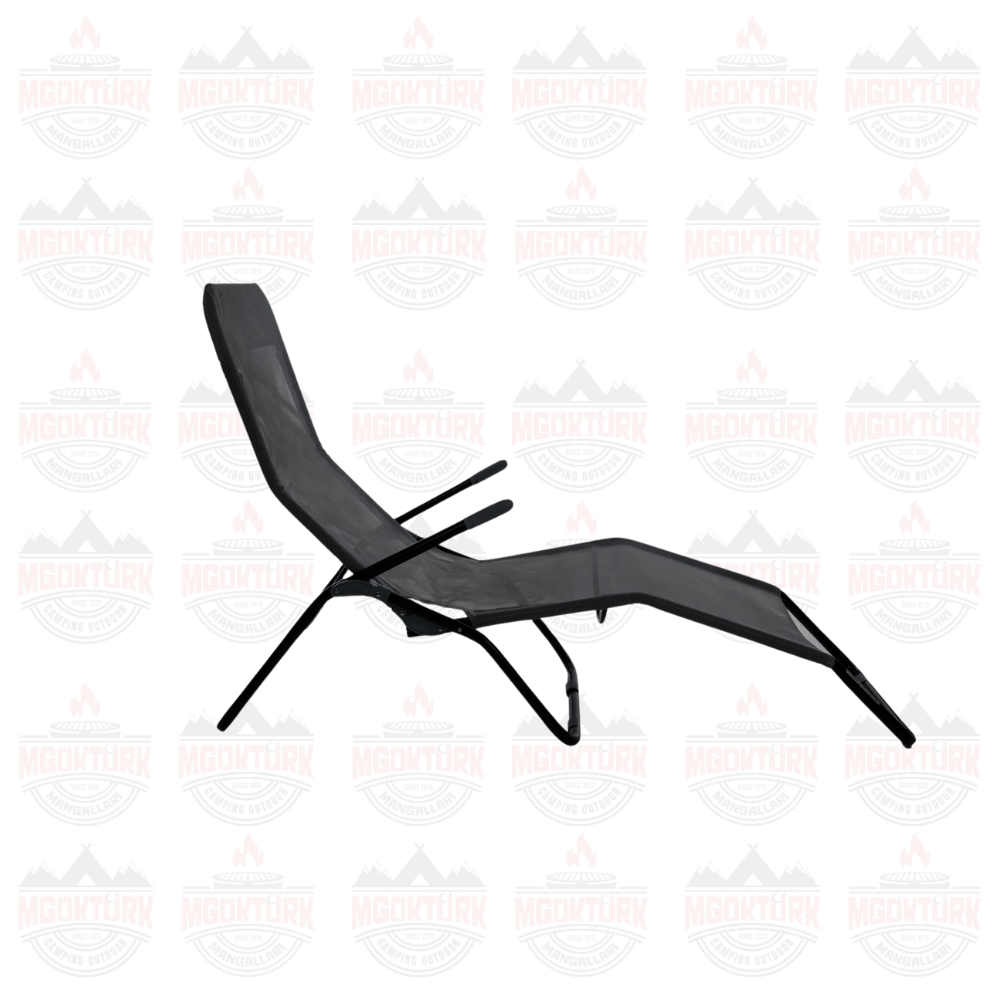 Andoutdoor Tumbona Katlanır Şezlong Koyu Gri
