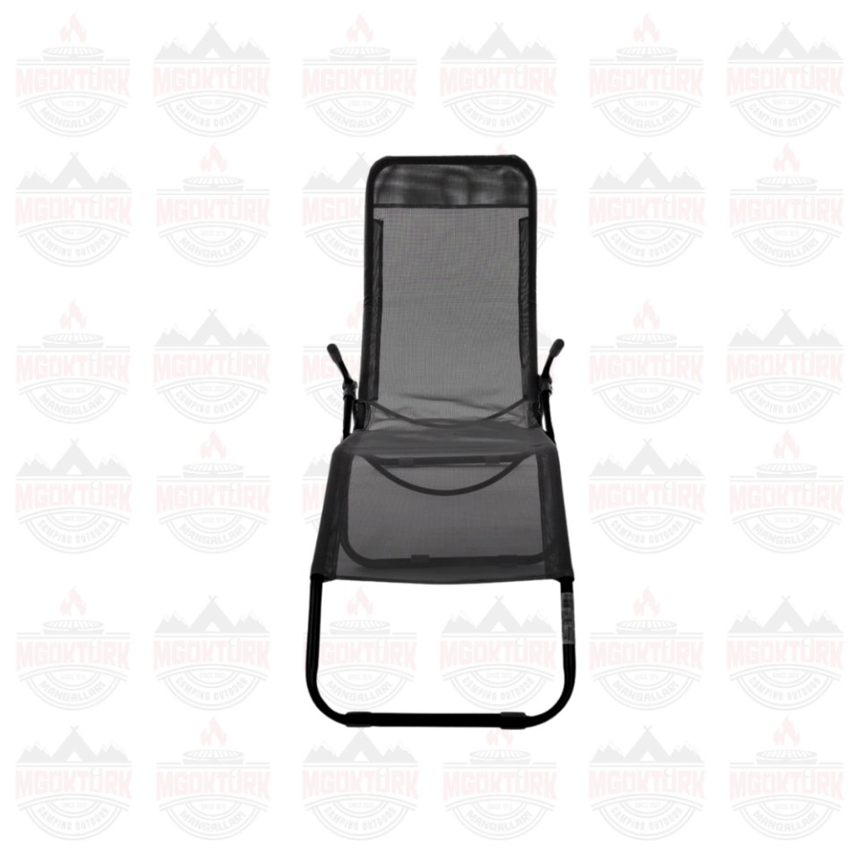 Andoutdoor Tumbona Katlanır Şezlong Koyu Gri