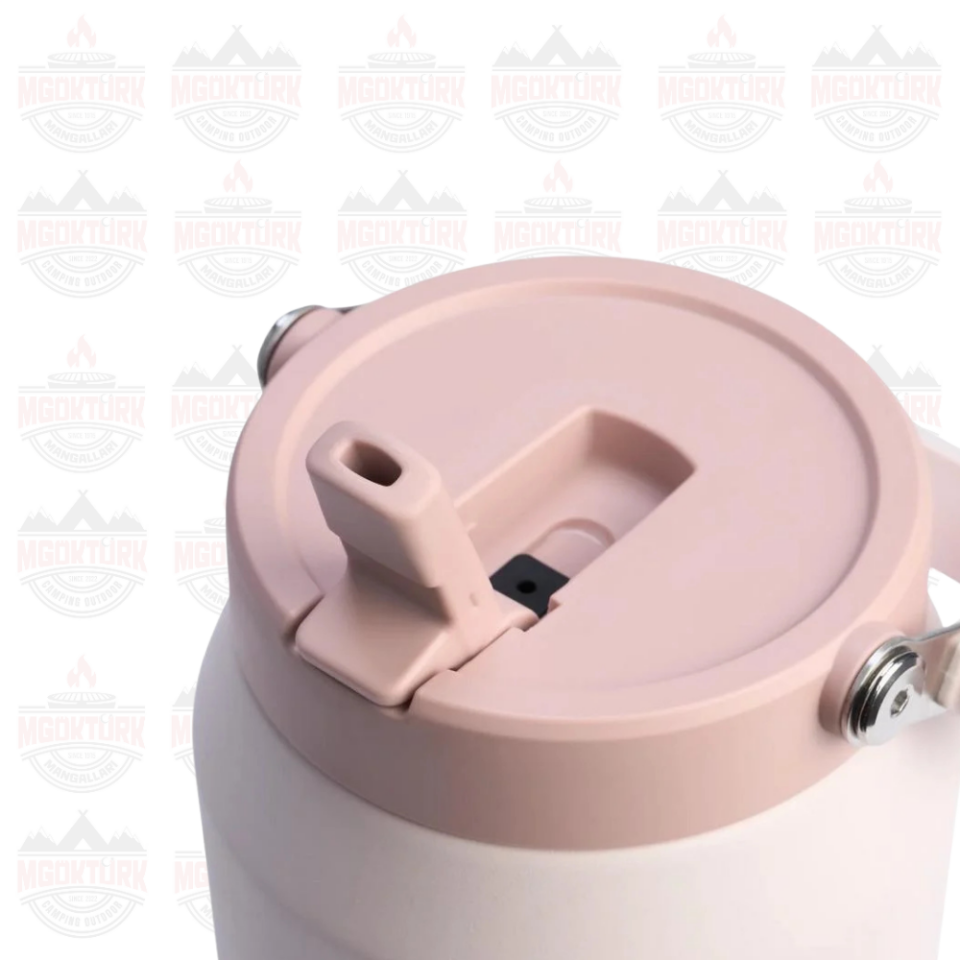 The IceFlow™ Flip Straw 2.0 Jug 1.90L / 64oz  Rose Quartz