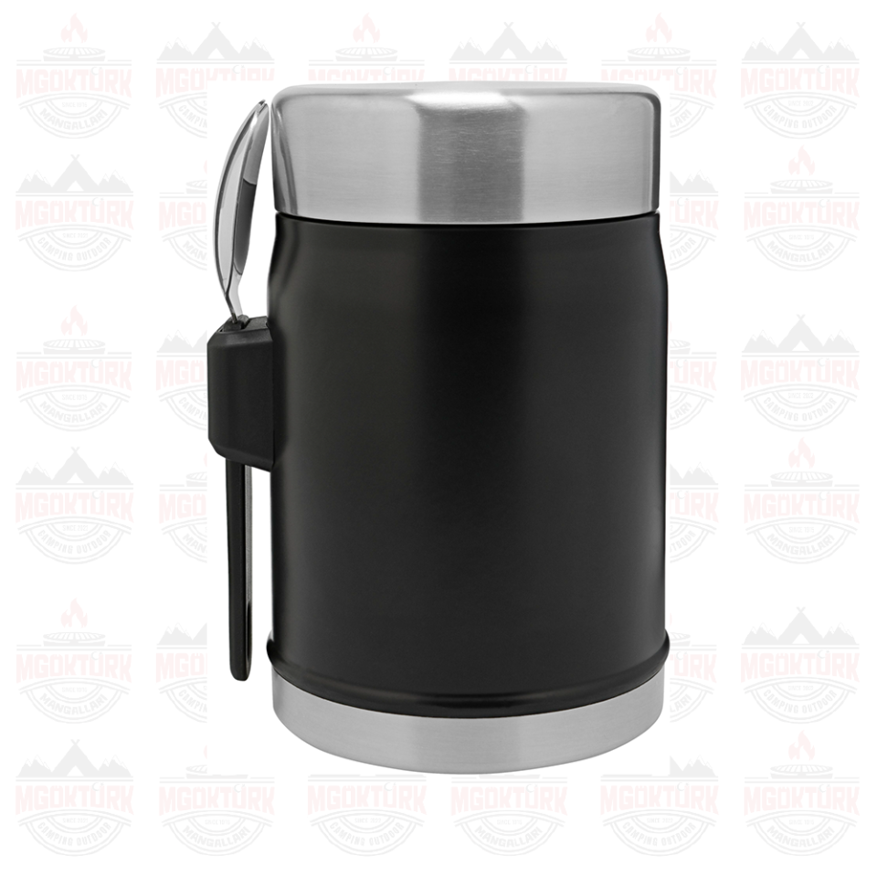 The Legendary Food Jar + Spork 0.4L / 14oz  Matte Black Pebble 10-09382-005 / 6939236373210