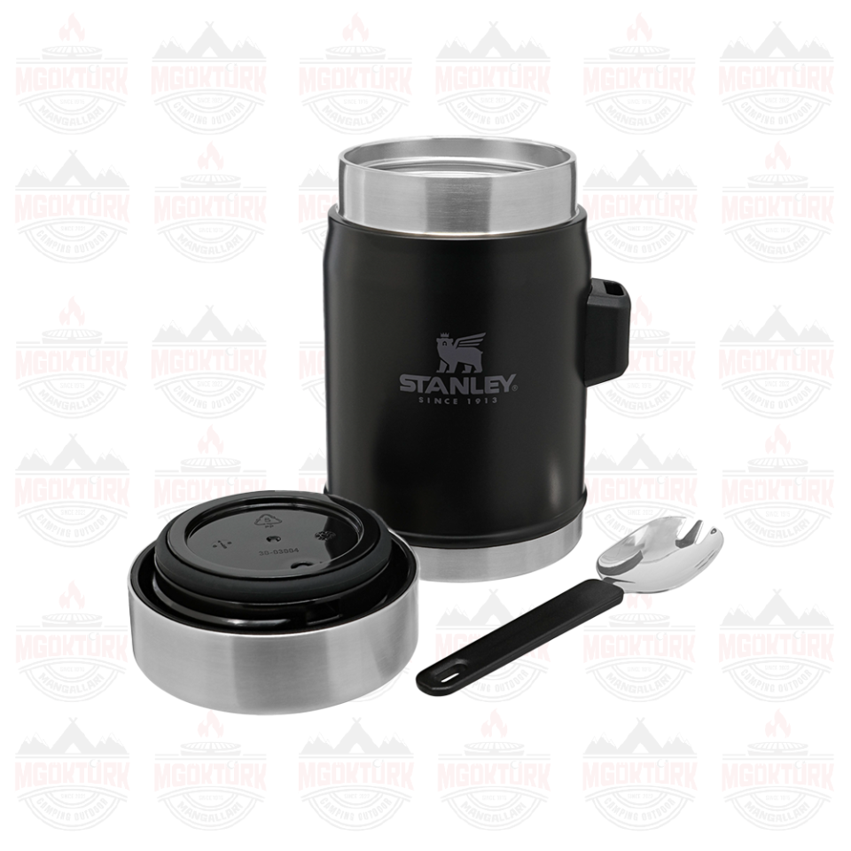 The Legendary Food Jar + Spork 0.4L / 14oz  Matte Black Pebble 10-09382-005 / 6939236373210