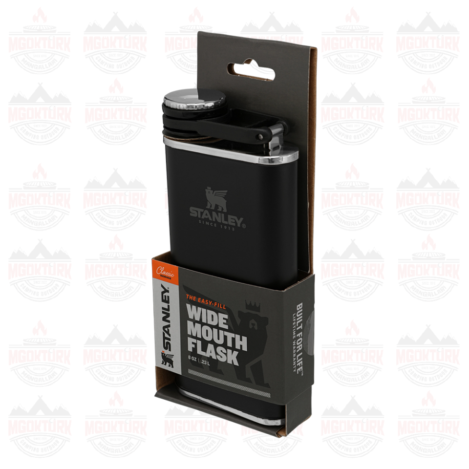 The Easy-Fill Wide Mouth Flask 0.23L / 8oz Matte Black Pebble 10-00837-127 / 6939236348409