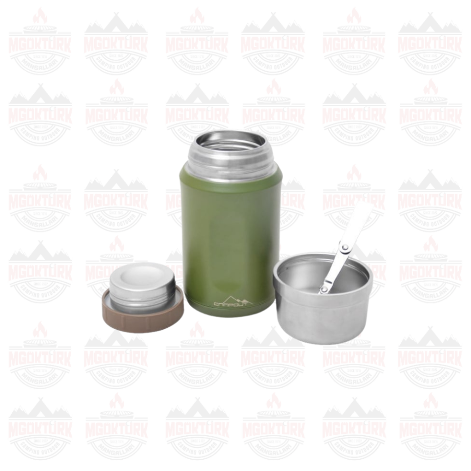 ÇİFT KATMANLI YEMEK TERMOSU YEŞİL 600 ML