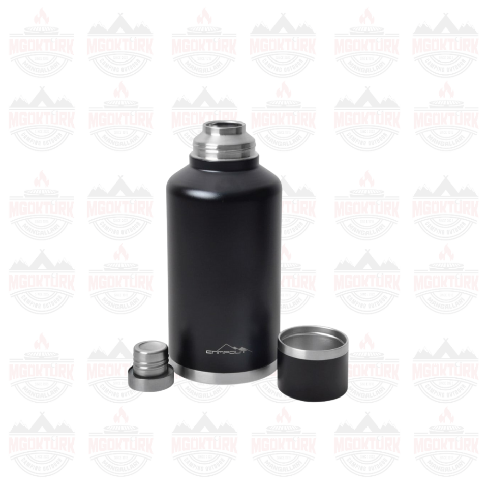ÇİFT KATMANLI TERMOS SİYAH 2000 ML