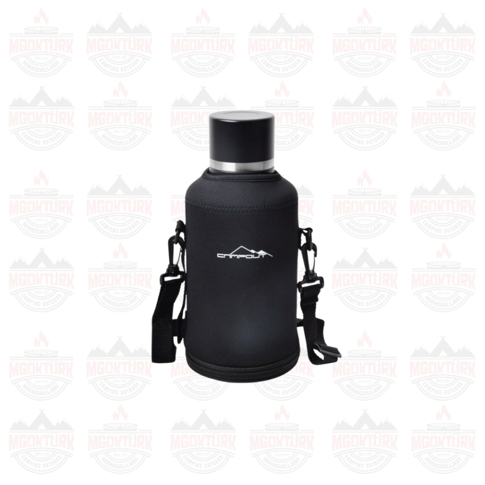 ÇİFT KATMANLI TERMOS SİYAH 2000 ML