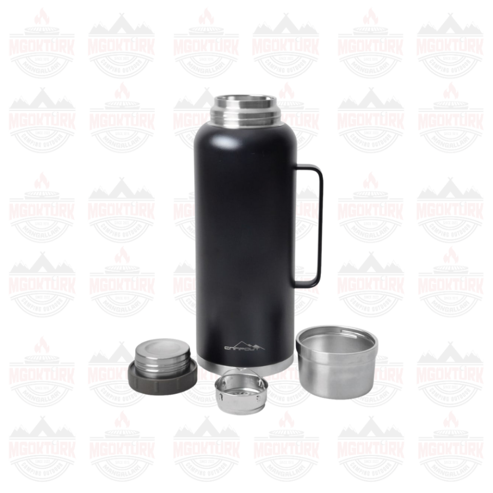 ÇİFT KATMANLI TERMOS SİYAH 2600 ML