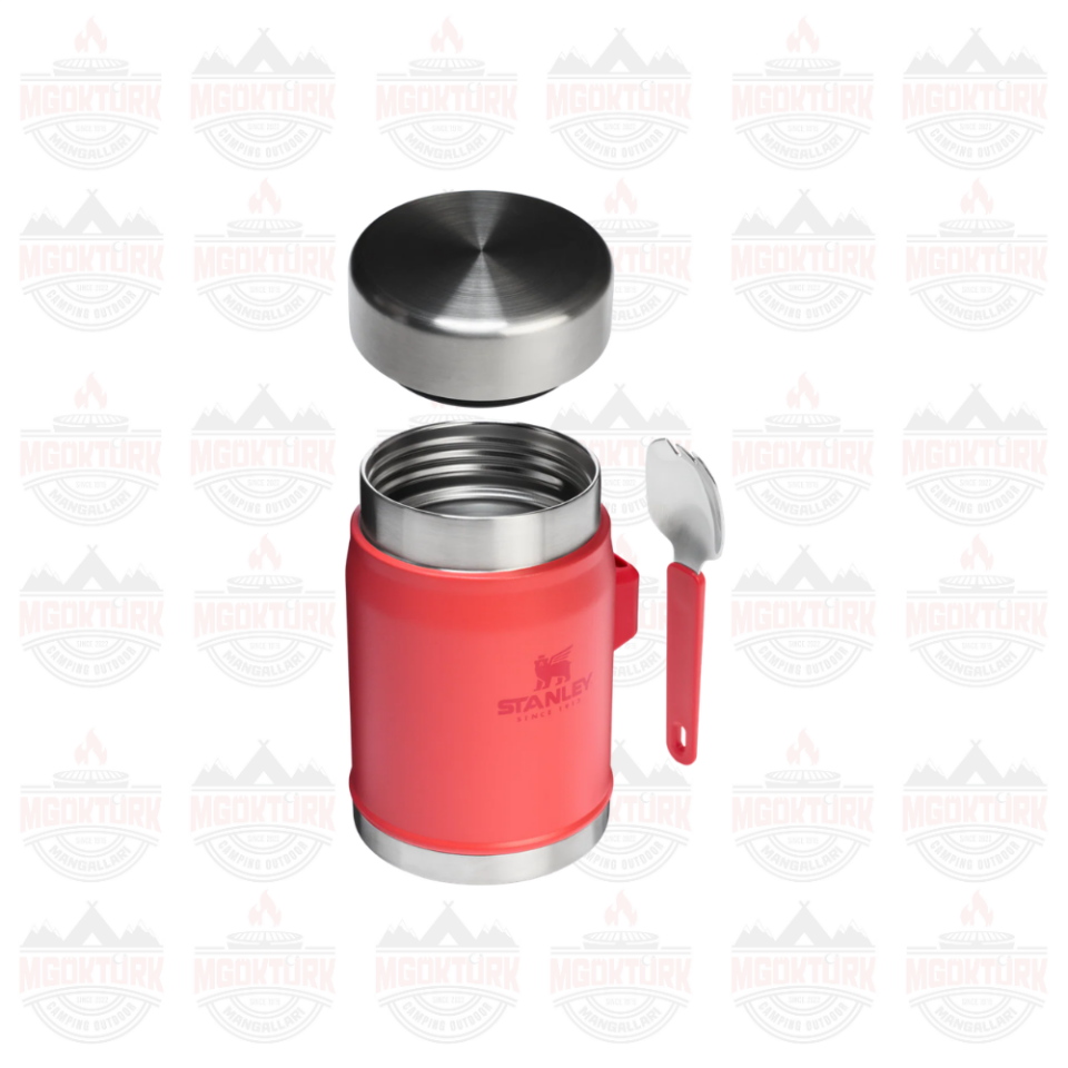 The Legendary Food Jar + Spork .4L / 14oz Hot Coral