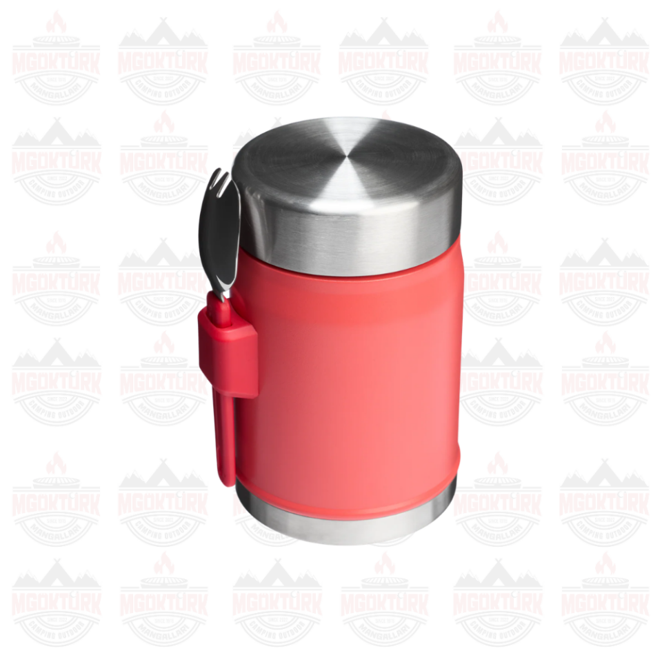 The Legendary Food Jar + Spork .4L / 14oz Hot Coral