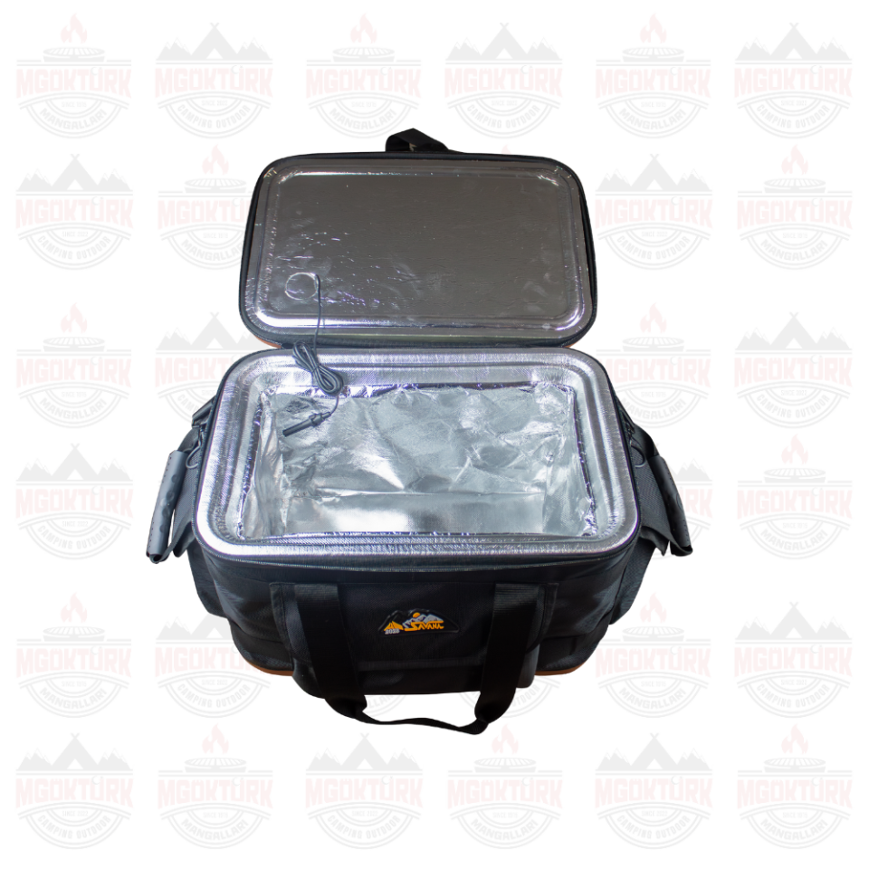 Dereceli Deri Termal Piknik Çantası Haki