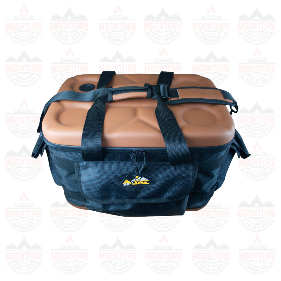 Dereceli Deri Termal Piknik Çantası Kahverengi