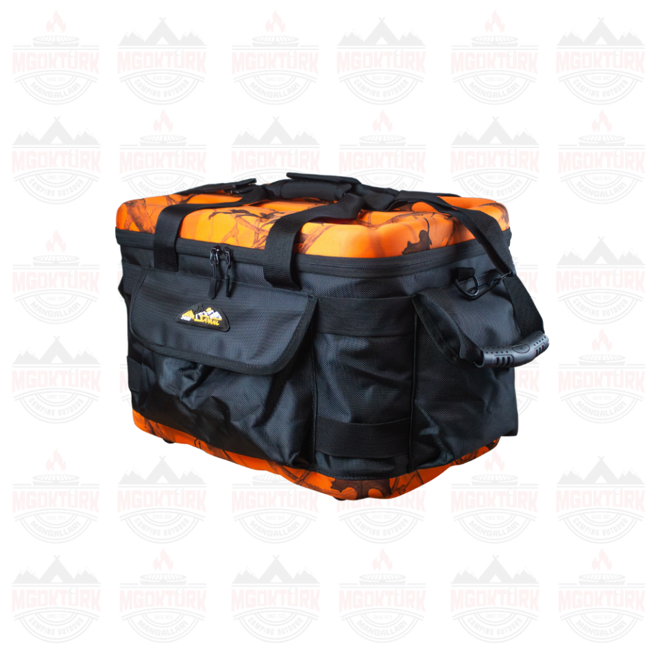 Dereceli Kumaş Termal Piknik Çantası Turuncu Kamuflaj