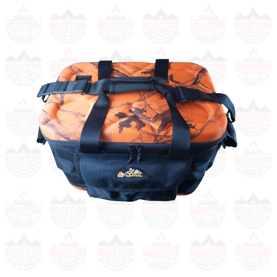 Dereceli Kumaş Termal Piknik Çantası Turuncu Kamuflaj