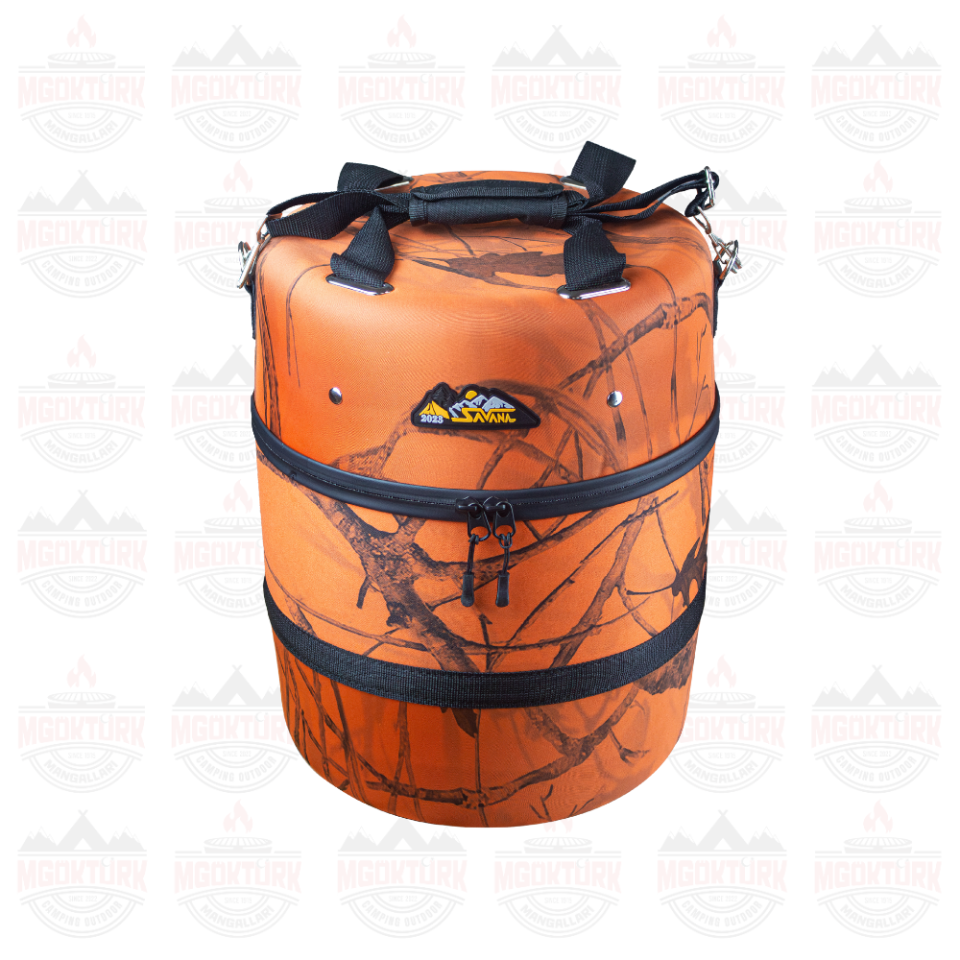Fıçı Tipi Termal Piknik Çantası Turuncu Kamuflaj
