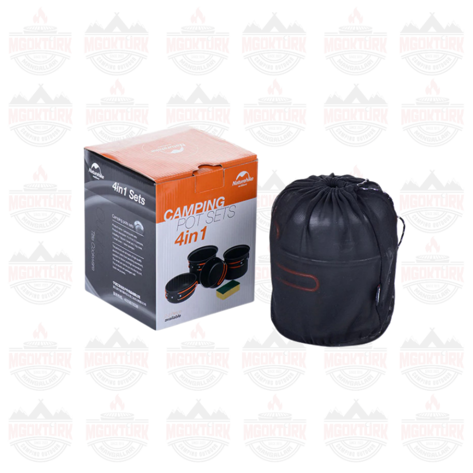 Naturehike 4IN1 Kamp Yemek Pişirme Seti