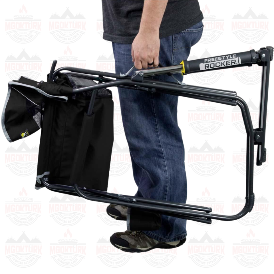 Freestyle Amortisörlü Katlanır Kamp Sandalyesi SİYAH