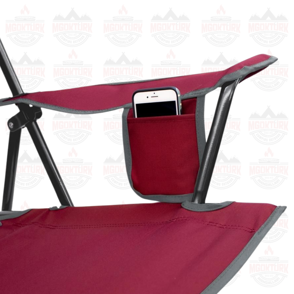 SunShade Comfort Pro Chair™ Güneşlikli Katlanır Plaj Sandalyesi KIRMIZI
