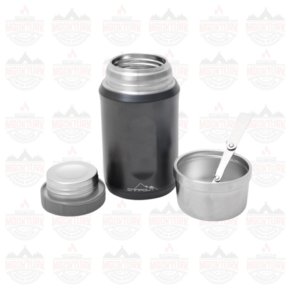 ÇİFT KATMANLI YEMEK TERMOSU SİYAH 600 ML